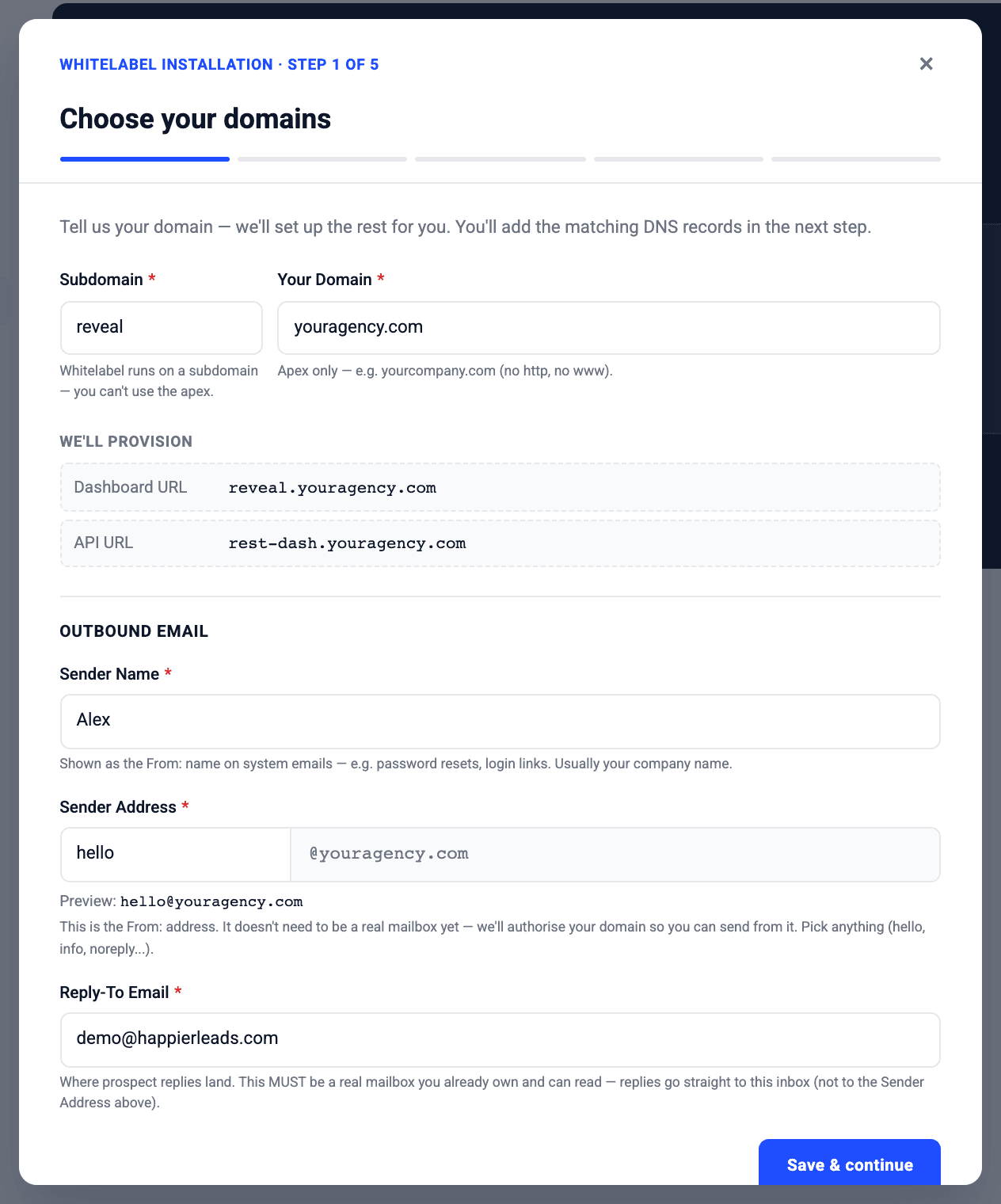 Choose your domains